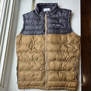 Columbia Puffer Vest Two Tone, Black and Tan, Men's XXL, EUC